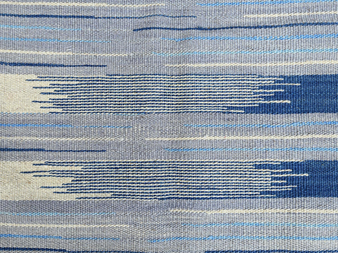 6'1" x 9'1" New Hand Woven Blue Wool Rectangle Oriental Rug - MOA10260109
