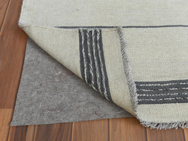 12'5" x 14'10" New Hand Woven Grey Wool Rectangle Oriental Rug - MOA10260124