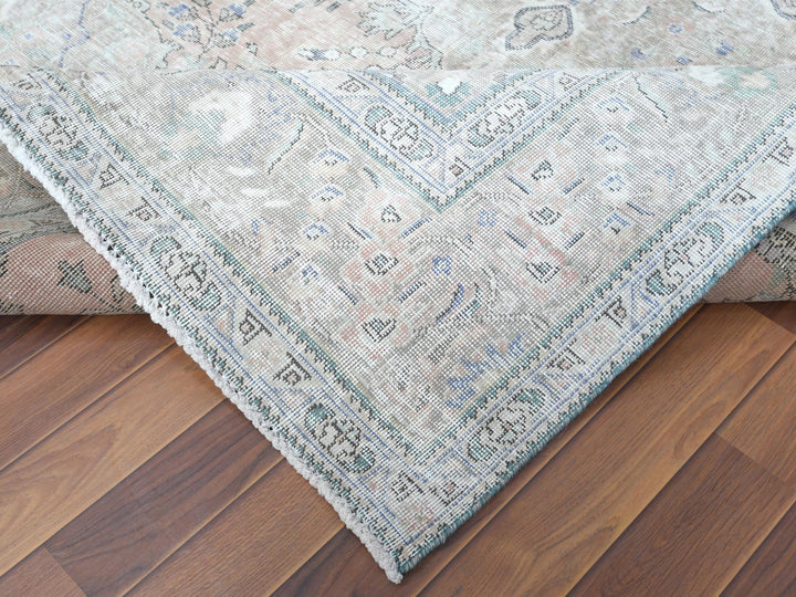 6'2" x 9'7" Vintage Hand Knotted Red Worn Wool Rectangle Oriental Rug - MOA10260186