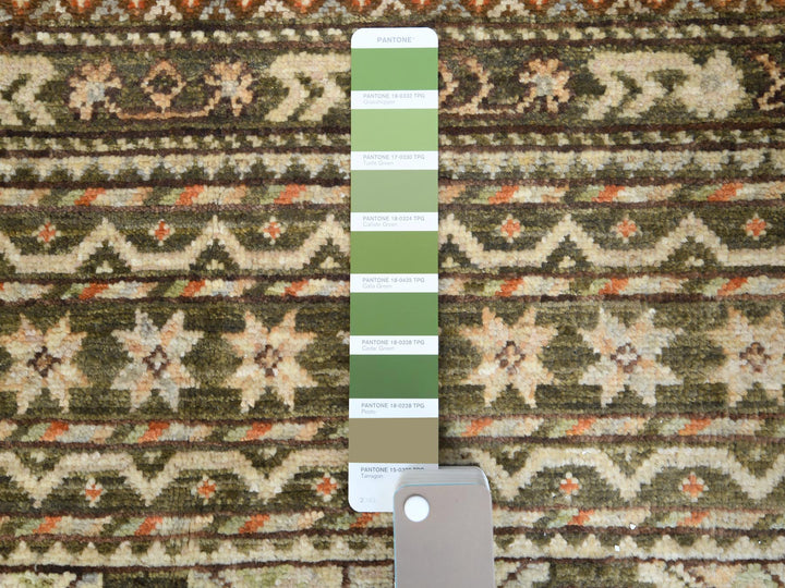 4'0" x 5'9" New Hand Knotted Green Wool Rectangle Oriental Rug - MOA10260270