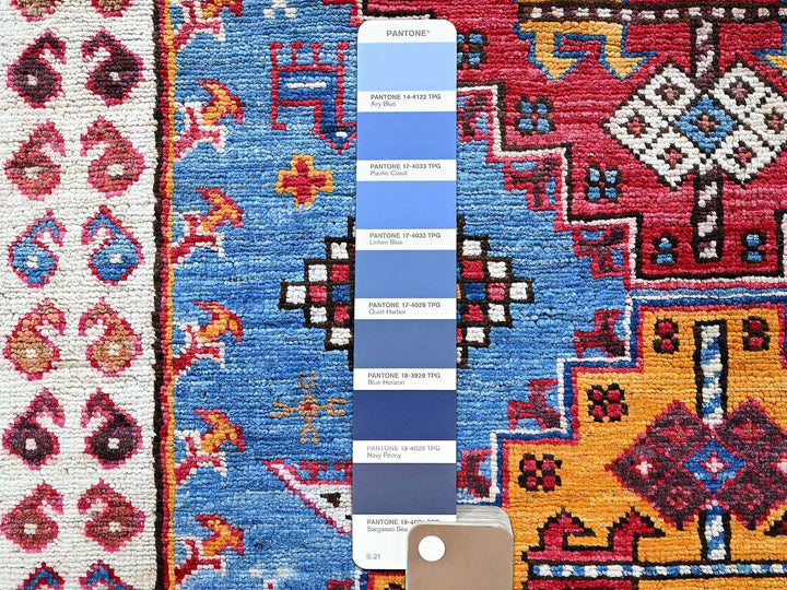 4'2" x 6'2" New Hand Knotted Blue Wool Rectangle Oriental Rug - MOA102602