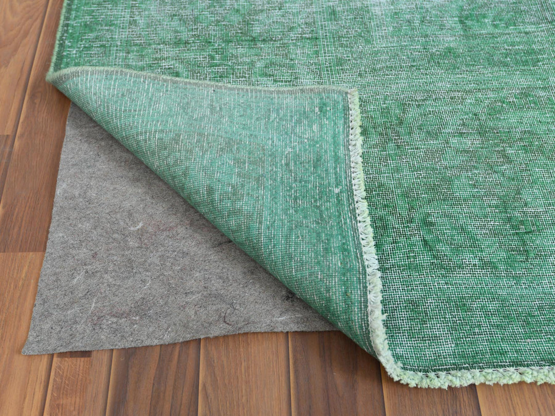9'7" x 12'5" Vintage Hand Knotted Overdyed Worn Wool Rectangle Oriental Rug - MOA10260305