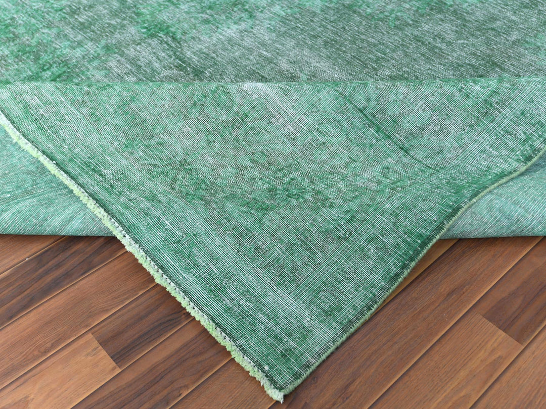 9'7" x 12'5" Vintage Hand Knotted Overdyed Worn Wool Rectangle Oriental Rug - MOA10260305