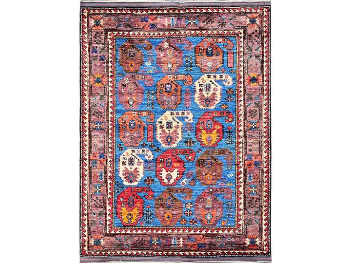 4'4" x 5'9" New Hand Knotted Blue Wool Rectangle Oriental Rug - MOA102604