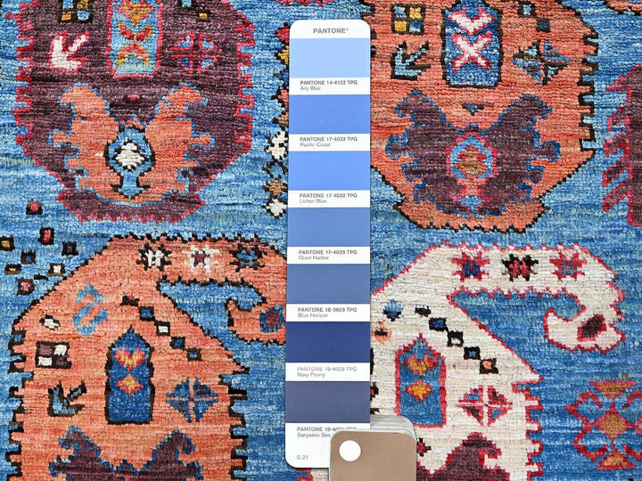 4'5" x 5'10" New Hand Knotted Blue Wool Rectangle Oriental Rug - MOA102605