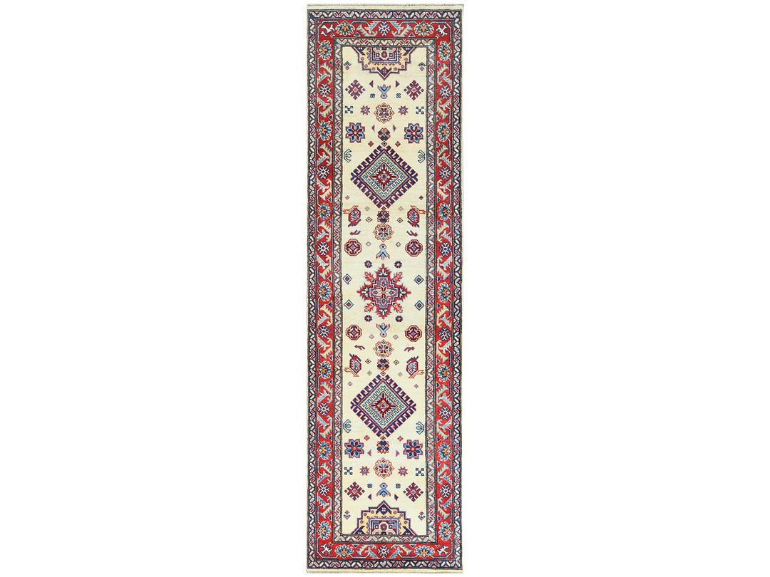 2'8" x 9'8" New Hand Knotted Ivory Wool Runner Oriental Rug - MOA10260725
