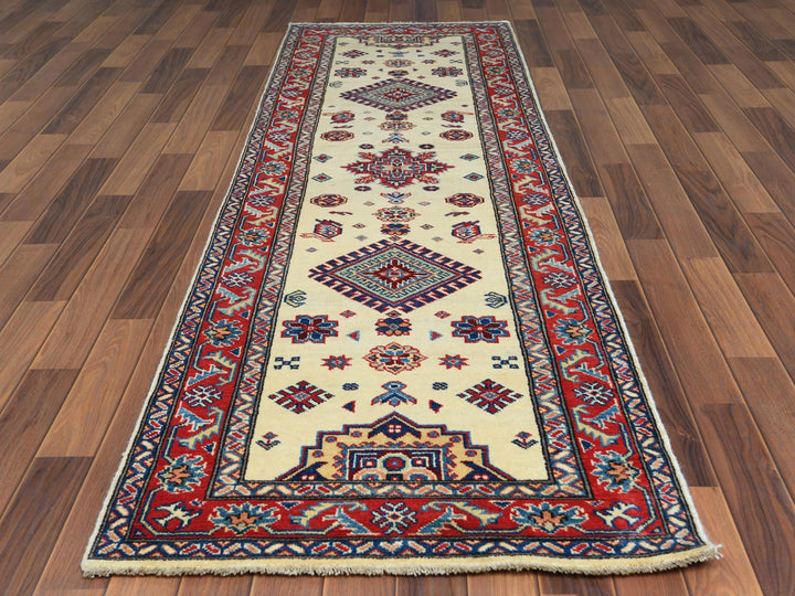 2'8" x 9'8" New Hand Knotted Ivory Wool Runner Oriental Rug - MOA10260725
