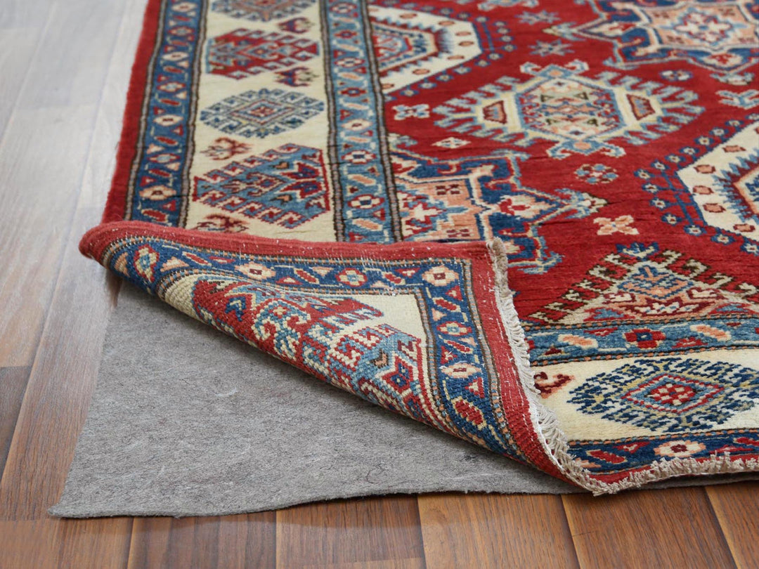 4'0" x 5'9" New Hand Knotted Red Wool Rectangle Oriental Rug - MOA10260741