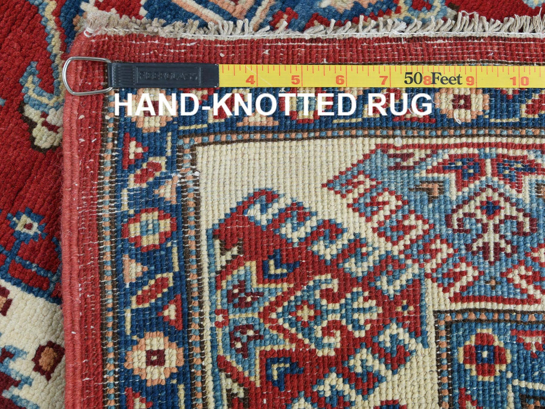 4'0" x 5'9" New Hand Knotted Red Wool Rectangle Oriental Rug - MOA10260741