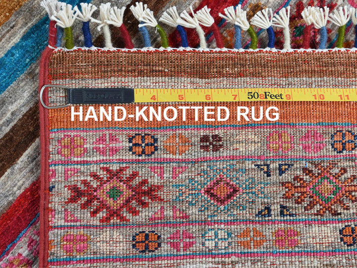 2'9" x 9'8" New Hand Knotted Multicolored Wool Runner Oriental Rug - MOA10260842