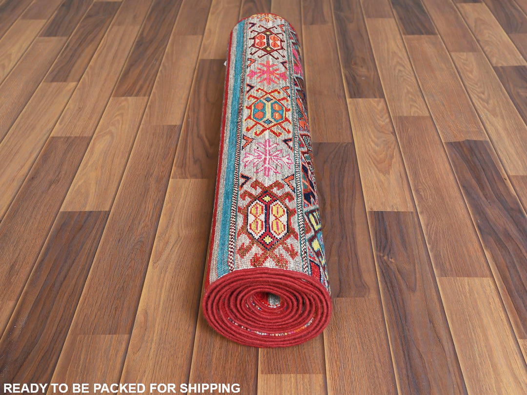 2'9" x 9'9" New Hand Knotted Grey Wool Runner Oriental Rug - MOA10260843