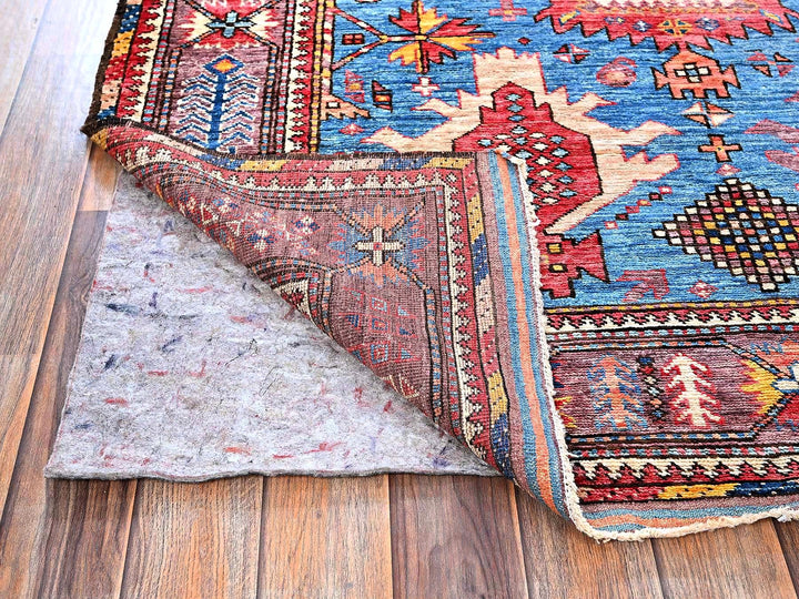 4'3" x 5'7" New Hand Knotted Blue Wool Rectangle Oriental Rug - MOA102608