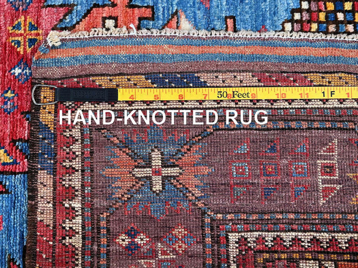4'3" x 5'7" New Hand Knotted Blue Wool Rectangle Oriental Rug - MOA102608