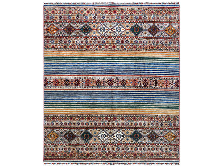8'5" x 10'0" New Hand Knotted Brown Wool Rectangle Oriental Rug - MOA10261129