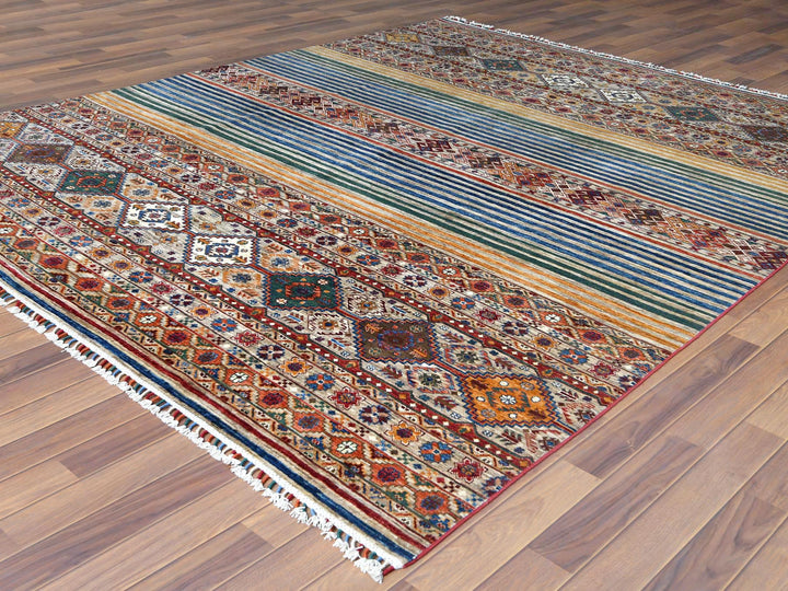 8'5" x 10'0" New Hand Knotted Brown Wool Rectangle Oriental Rug - MOA10261129
