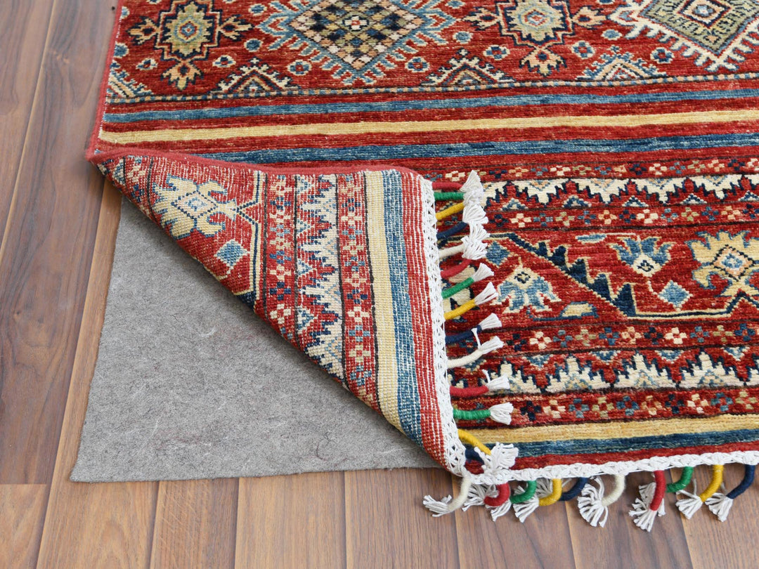 9'10" x 13'5" New Hand Knotted Red Wool Rectangle Oriental Rug - MOA10261130