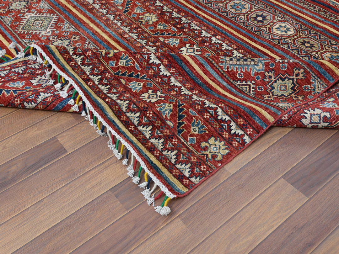 9'10" x 13'5" New Hand Knotted Red Wool Rectangle Oriental Rug - MOA10261130