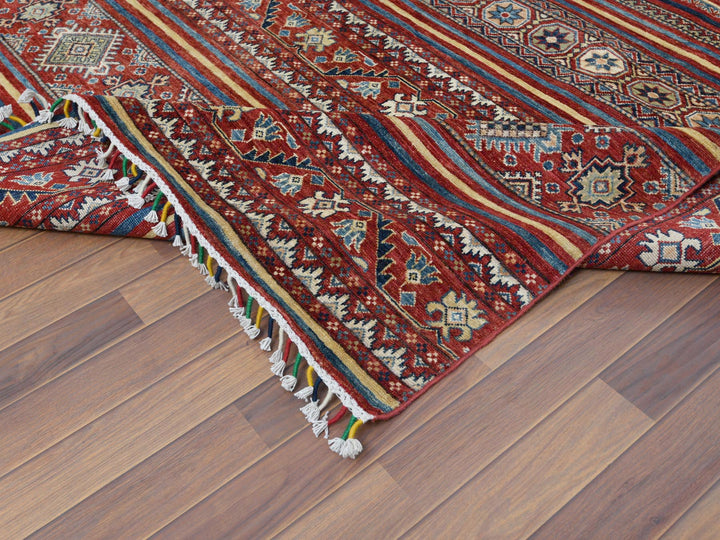 9'10" x 13'5" New Hand Knotted Red Wool Rectangle Oriental Rug - MOA10261130