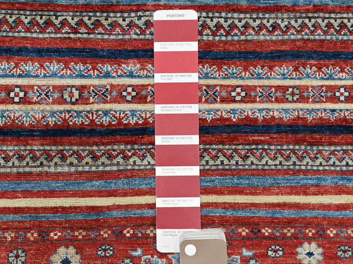 9'10" x 13'5" New Hand Knotted Red Wool Rectangle Oriental Rug - MOA10261130