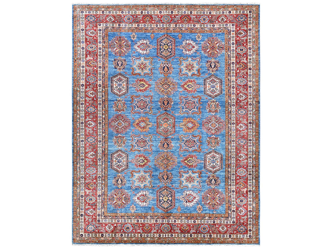 9'2" x 11'10" New Hand Knotted Blue Wool Rectangle Oriental Rug - MOA10261147