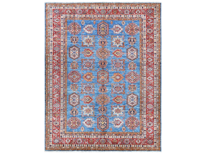 9'2" x 11'10" New Hand Knotted Blue Wool Rectangle Oriental Rug - MOA10261147
