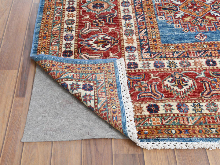 9'2" x 11'10" New Hand Knotted Blue Wool Rectangle Oriental Rug - MOA10261147