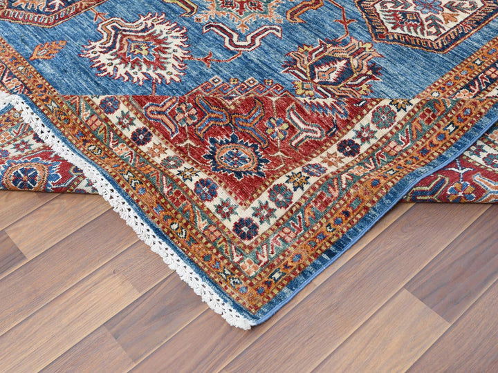 9'2" x 11'10" New Hand Knotted Blue Wool Rectangle Oriental Rug - MOA10261147