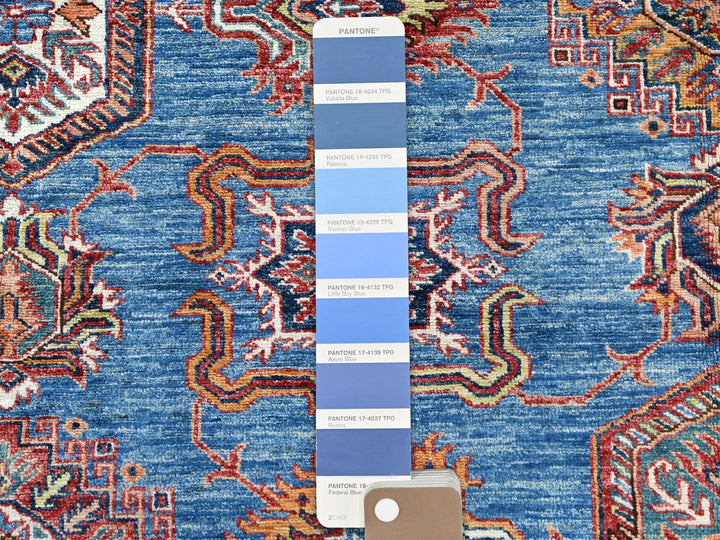 9'2" x 11'10" New Hand Knotted Blue Wool Rectangle Oriental Rug - MOA10261147