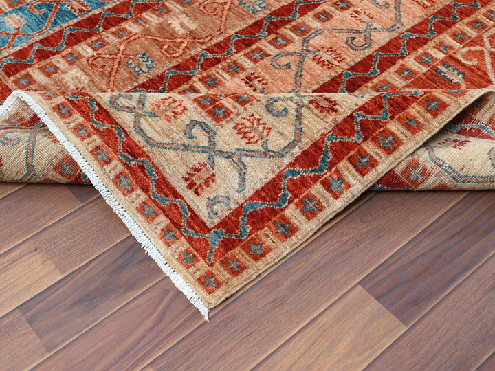 6'2" x 8'8" New Hand Knotted Red Wool Rectangle Oriental Rug - MOA10261156