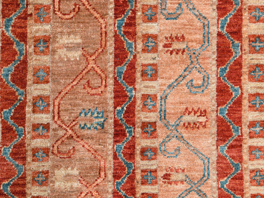 6'2" x 8'8" New Hand Knotted Red Wool Rectangle Oriental Rug - MOA10261156
