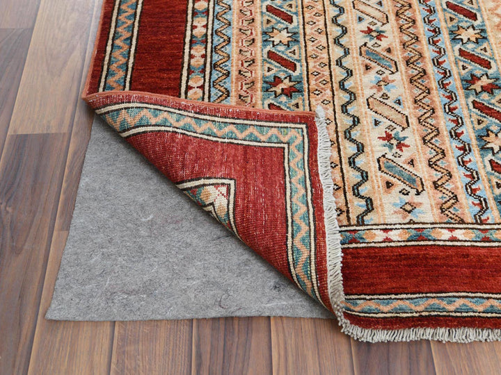 6'5" x 9'1" New Hand Knotted Brown Wool Rectangle Oriental Rug - MOA10261158