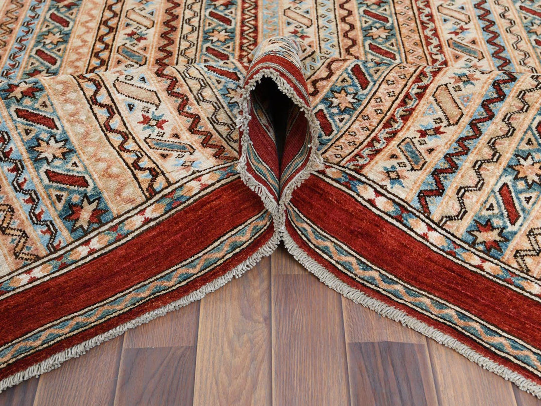 6'5" x 9'1" New Hand Knotted Brown Wool Rectangle Oriental Rug - MOA10261158