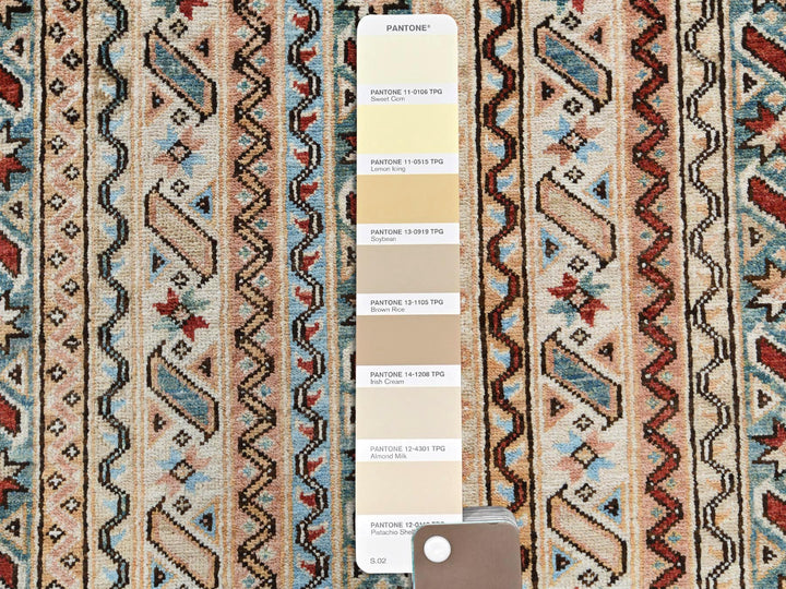 6'5" x 9'1" New Hand Knotted Brown Wool Rectangle Oriental Rug - MOA10261158