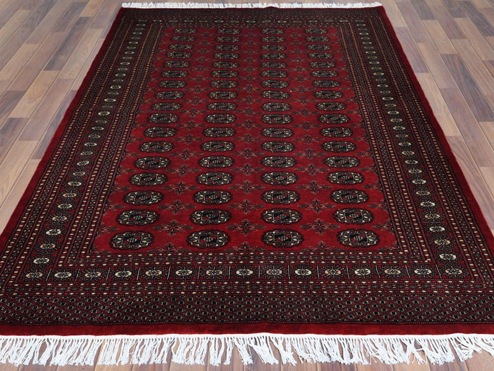 5'1" x 7'6" New Hand Knotted Red Wool Rectangle Oriental Rug - MOA10261379
