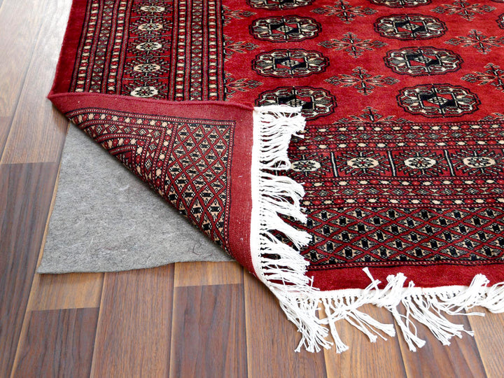 5'1" x 7'6" New Hand Knotted Red Wool Rectangle Oriental Rug - MOA10261379