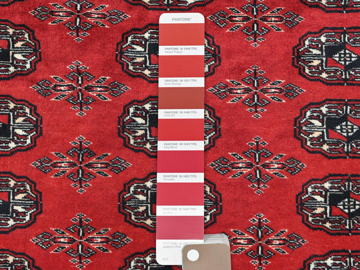 5'1" x 7'6" New Hand Knotted Red Wool Rectangle Oriental Rug - MOA10261379