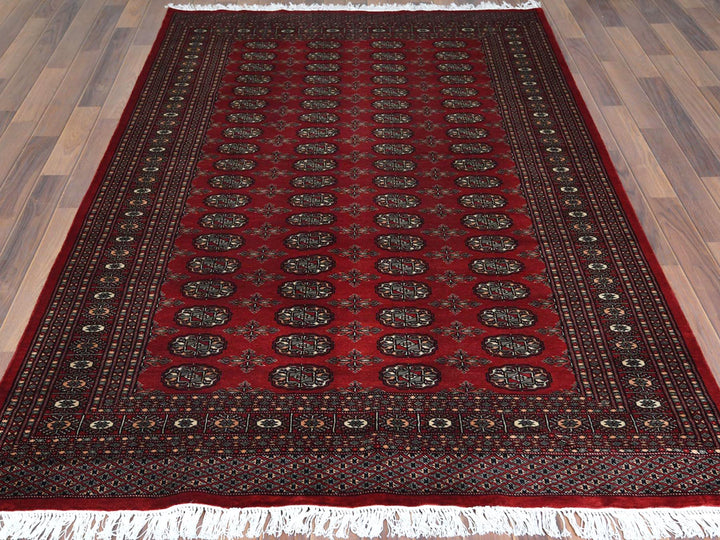 5'1" x 7'9" New Hand Knotted Red Wool Rectangle Oriental Rug - MOA10261380