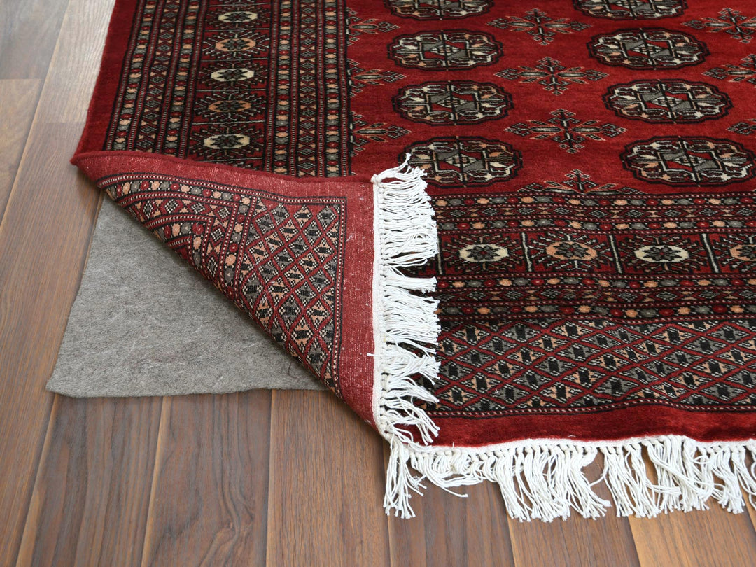 5'1" x 7'9" New Hand Knotted Red Wool Rectangle Oriental Rug - MOA10261380