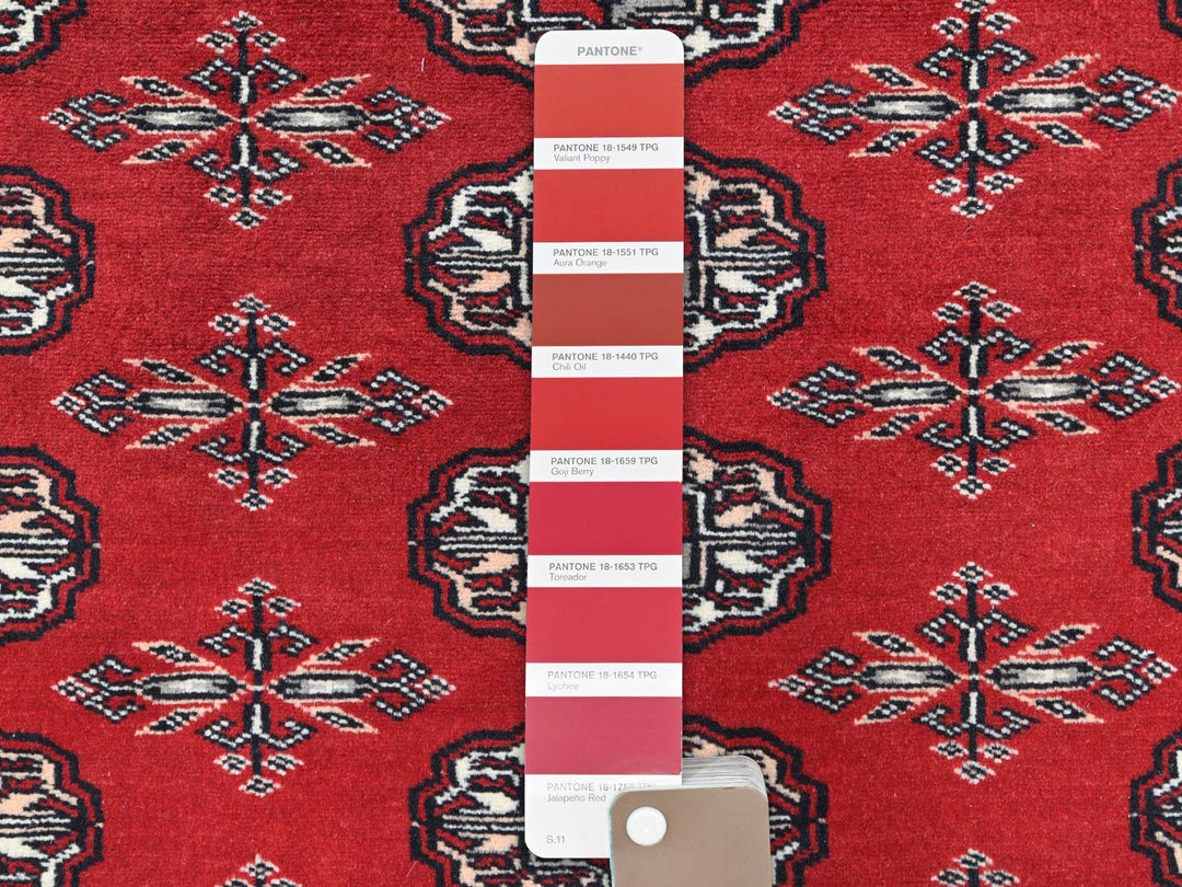 5'1" x 7'9" New Hand Knotted Red Wool Rectangle Oriental Rug - MOA10261380