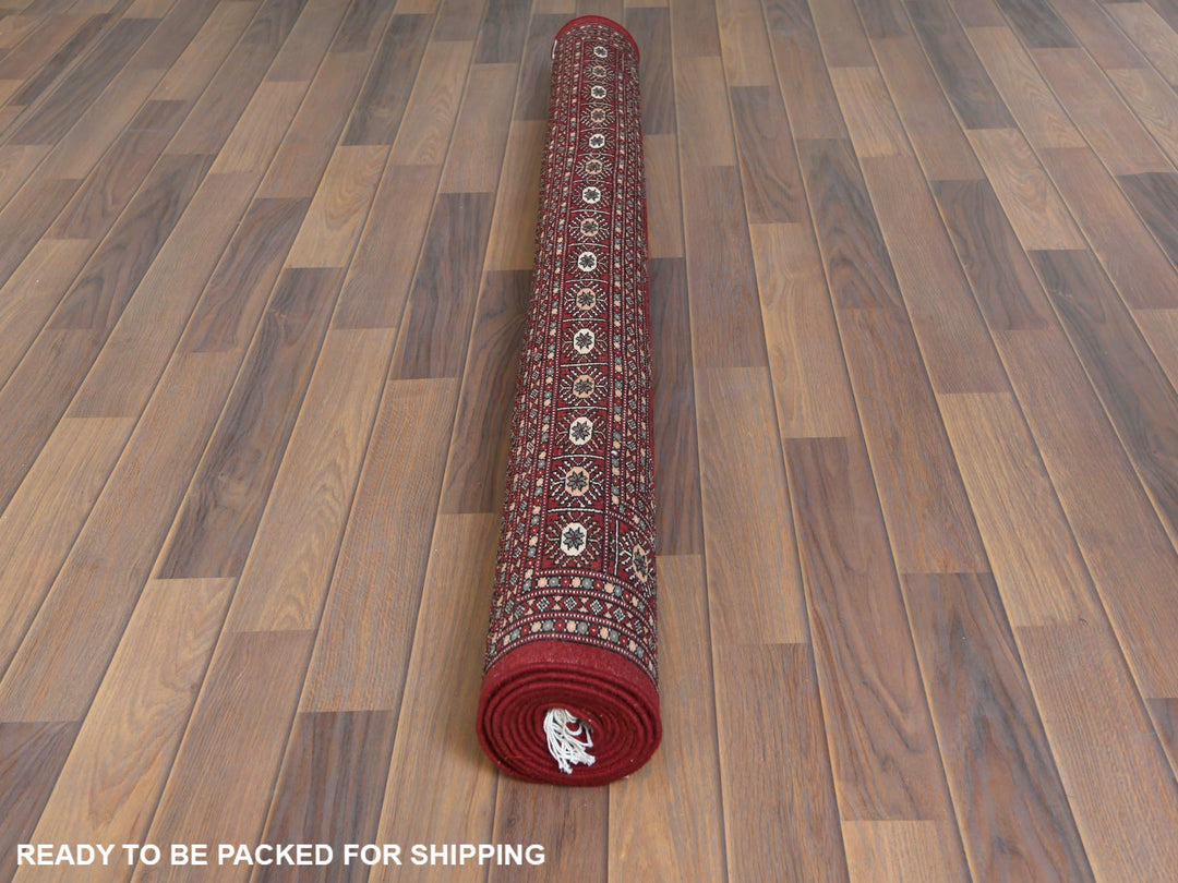 5'1" x 7'9" New Hand Knotted Red Wool Rectangle Oriental Rug - MOA10261380