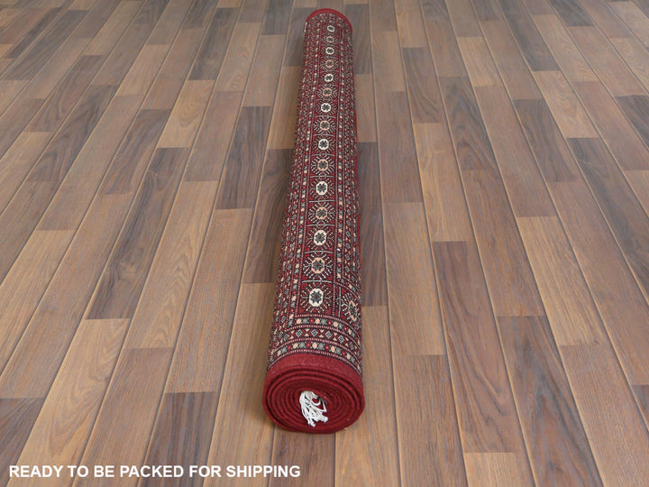 5'1" x 7'9" New Hand Knotted Red Wool Rectangle Oriental Rug - MOA10261380