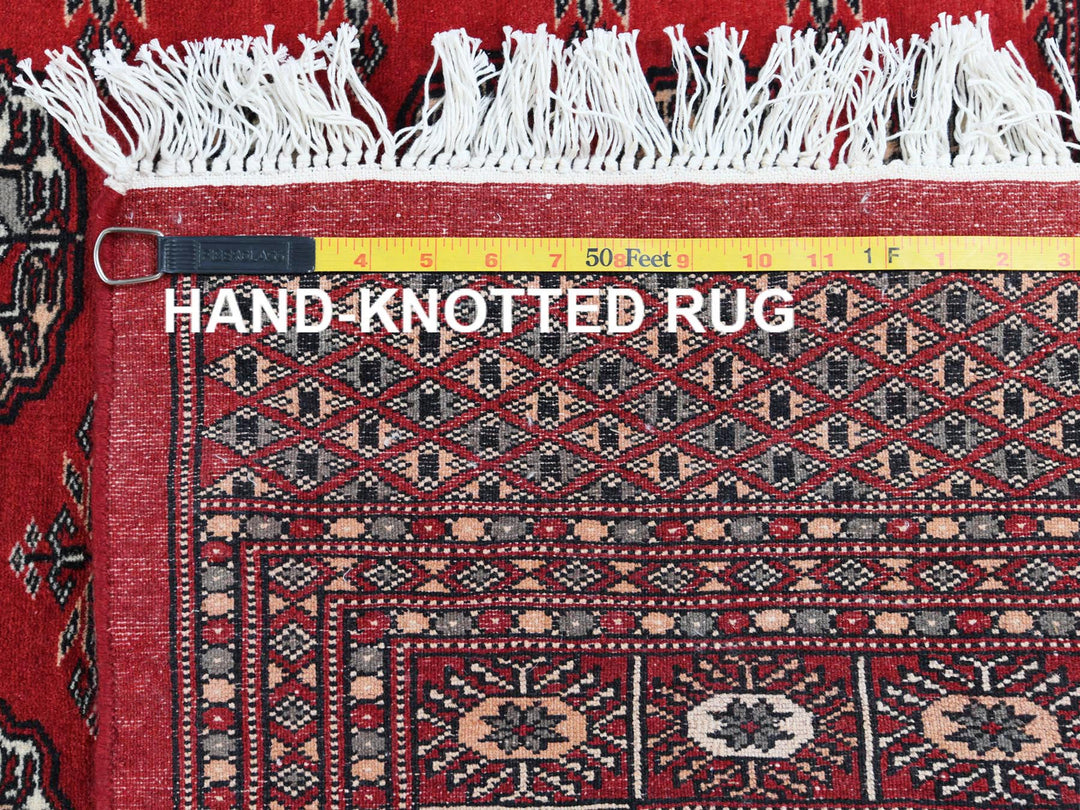 5'1" x 7'9" New Hand Knotted Red Wool Rectangle Oriental Rug - MOA10261380