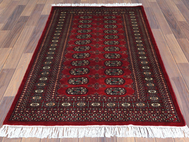 3'1" x 4'10" New Hand Knotted Red Wool Rectangle Oriental Rug - MOA10261382