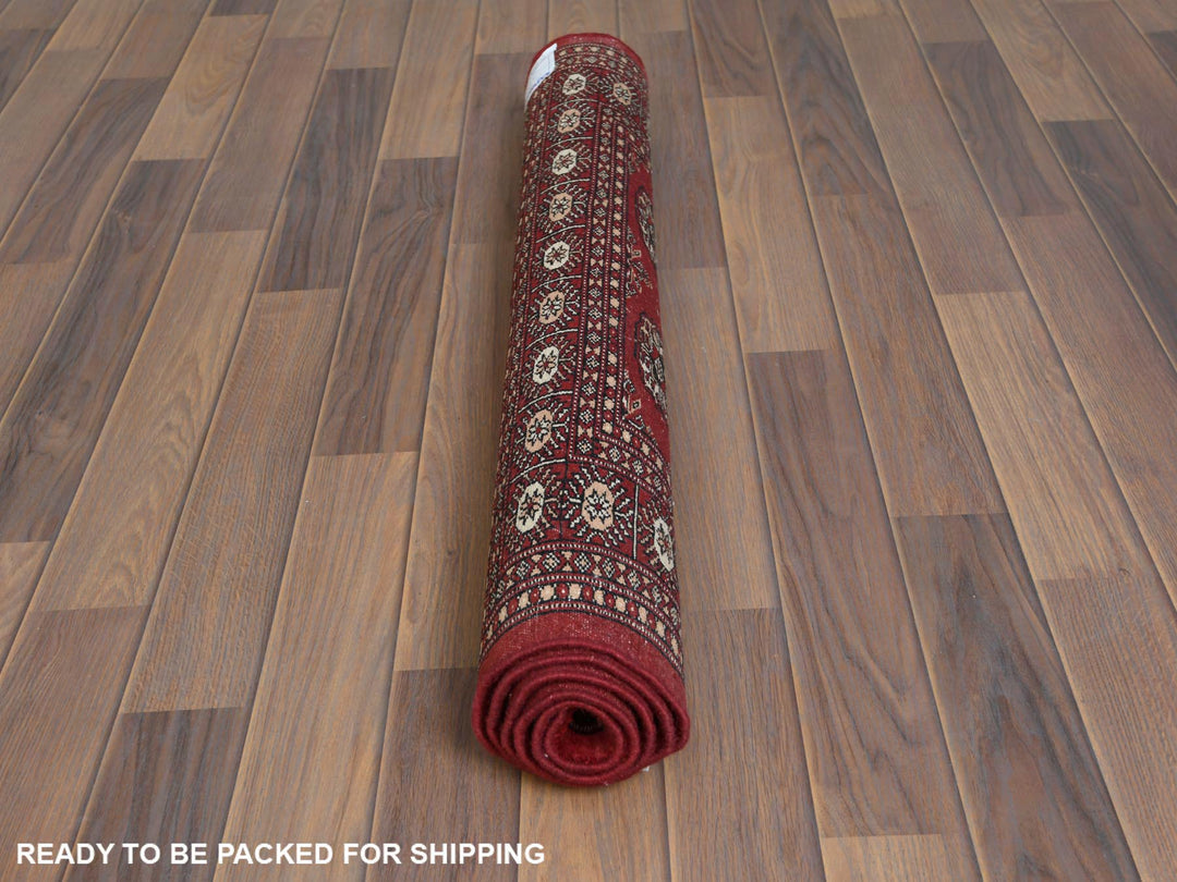 3'1" x 4'10" New Hand Knotted Red Wool Rectangle Oriental Rug - MOA10261382