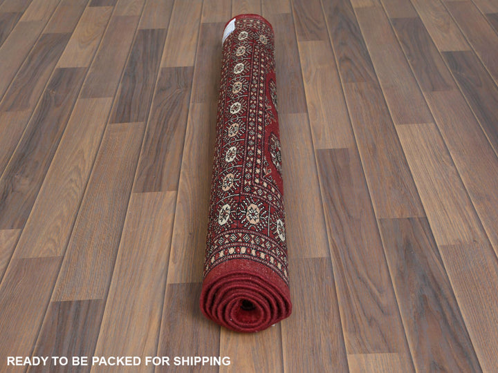 3'1" x 4'10" New Hand Knotted Red Wool Rectangle Oriental Rug - MOA10261382