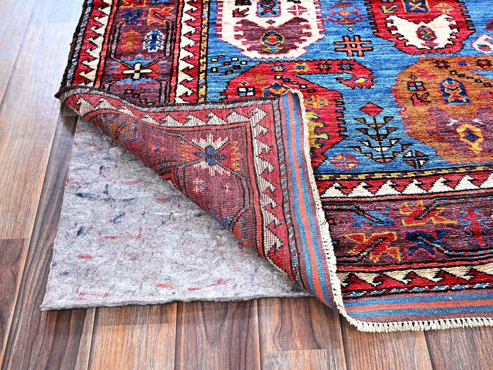 4'3" x 5'8" New Hand Knotted Blue Wool Rectangle Oriental Rug - MOA102613