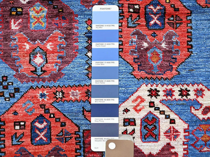4'3" x 5'8" New Hand Knotted Blue Wool Rectangle Oriental Rug - MOA102613