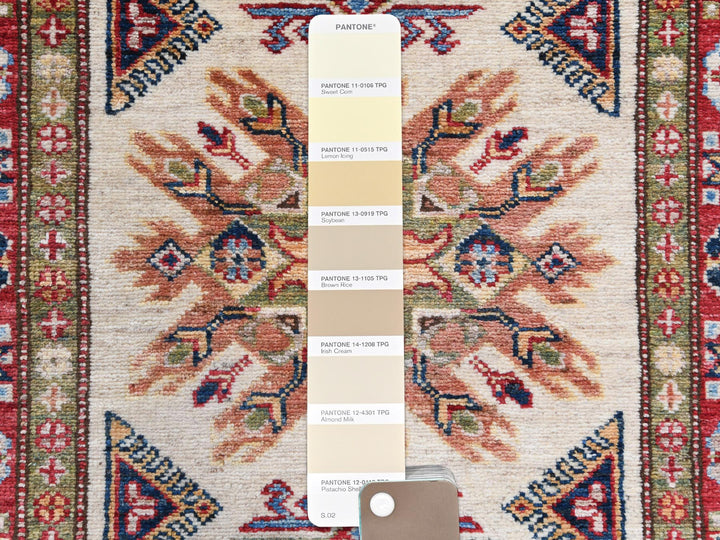 2'7" x 10'0" New Hand Knotted Ivory Wool Runner Oriental Rug - MOA10261450