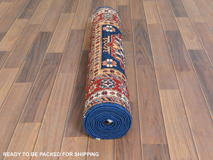 2'10" x 11'0" New Hand Knotted Blue Wool Runner Oriental Rug - MOA10261452