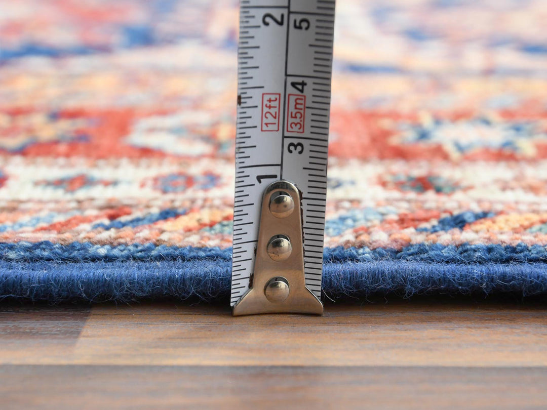2'10" x 11'0" New Hand Knotted Blue Wool Runner Oriental Rug - MOA10261452